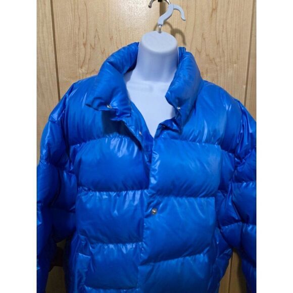 Blue Puffer Jacket By Future Collective Recycled Polyester Size L - Picture 1 of 8
